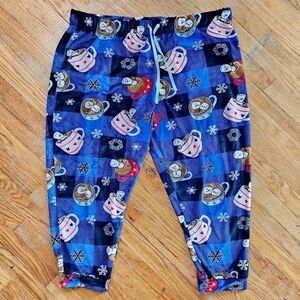 Breifly Stated Blue Plaid Christmas Holiday Sleep Pants Women's 3X Plus Size EUC
